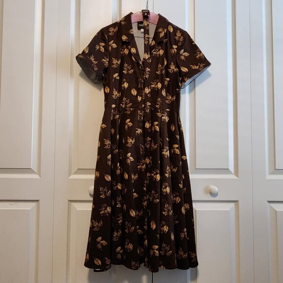 Collectif Fall Leaves Caterina Swing Dress - Picture 6 of 8